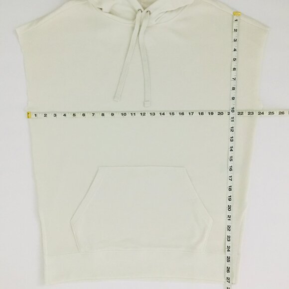NEW! GAP Cut-Off Sleeve Pullover Hoodie Tunic Color Stone - M - Picture 4 of 12